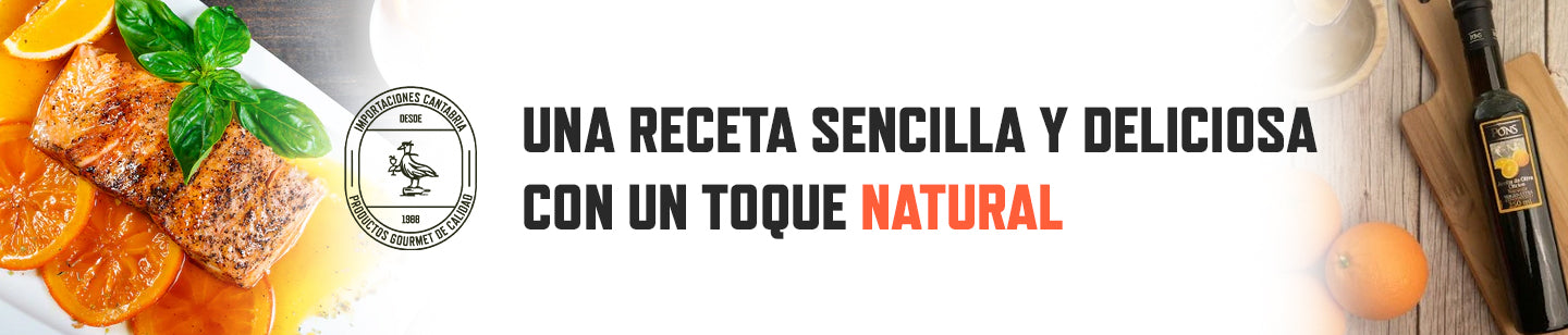 Salmón a la naranja con AOVE sabor cítrico de naranja Pons